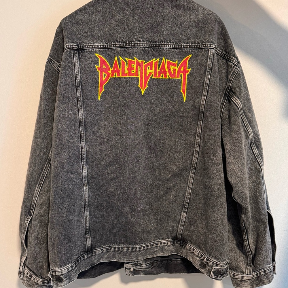 Balenciaga Metal Back Logo Denim Oversized Jacket
